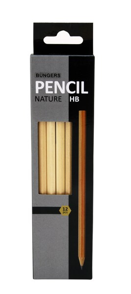 Bungers Pencil Nature HB, 12-pcs