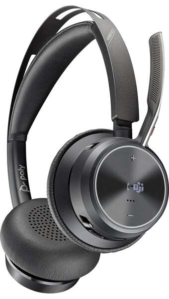 HP Poly Voyager Focus 2 USB-C -langaton kuulokemikrofoni + latausteline, musta