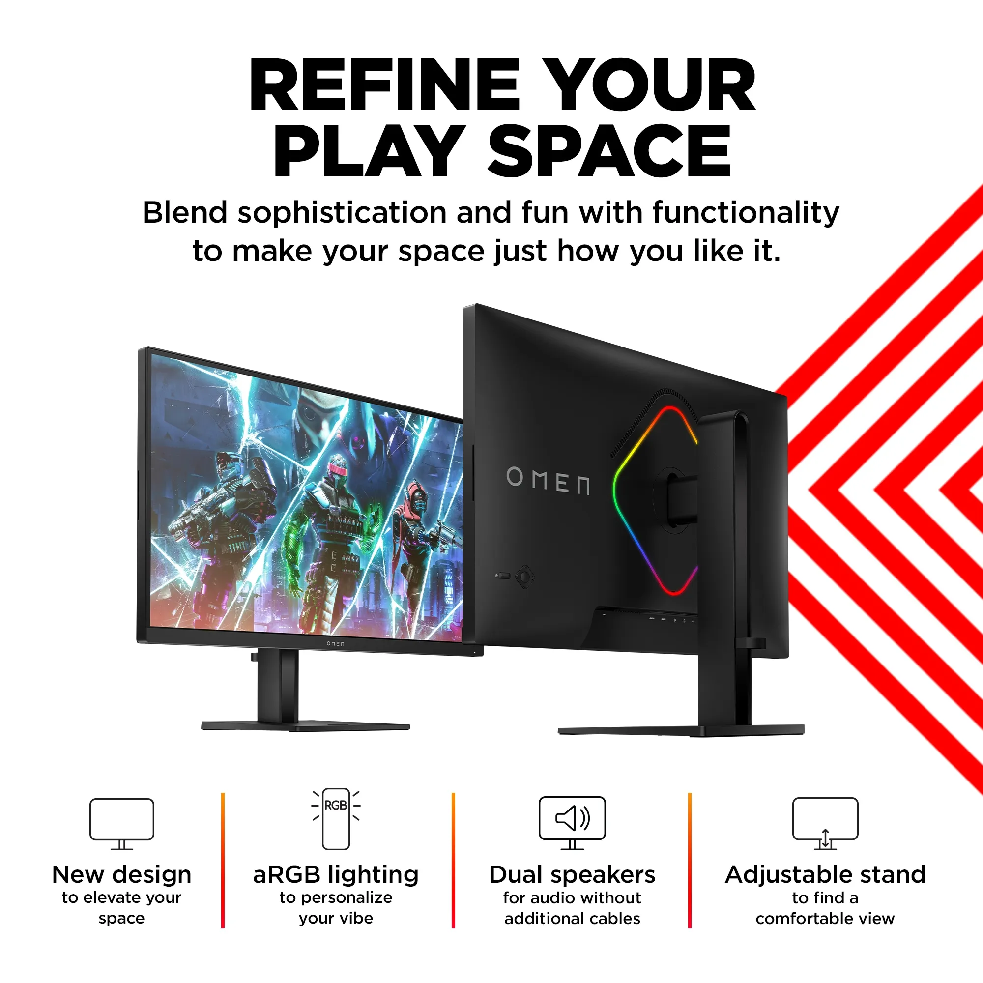 HP 27&quot; Omen 27qs QHD, IPS - gamingsk&auml;rm