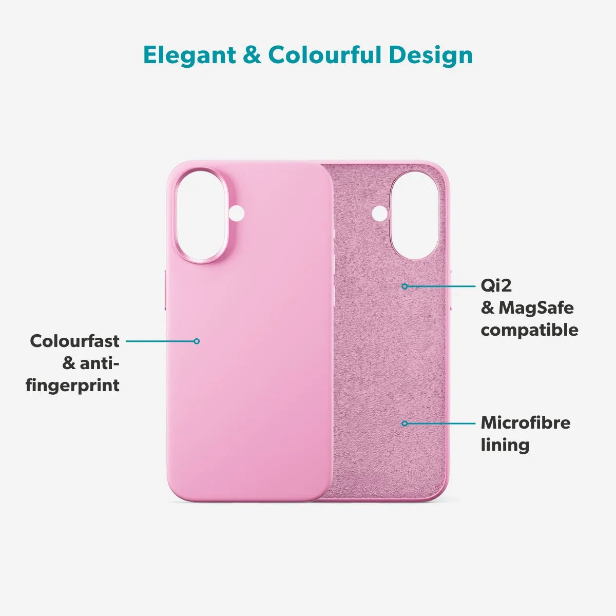 Epico Silicone Pro Mag+ Case iPhone 17 Qi2  &amp;  MagSafe Compatible, Pink