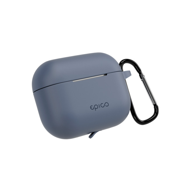 Epico Silicone | Cover AirPods Pro 3 | Blue-gray | Secure Carabiner