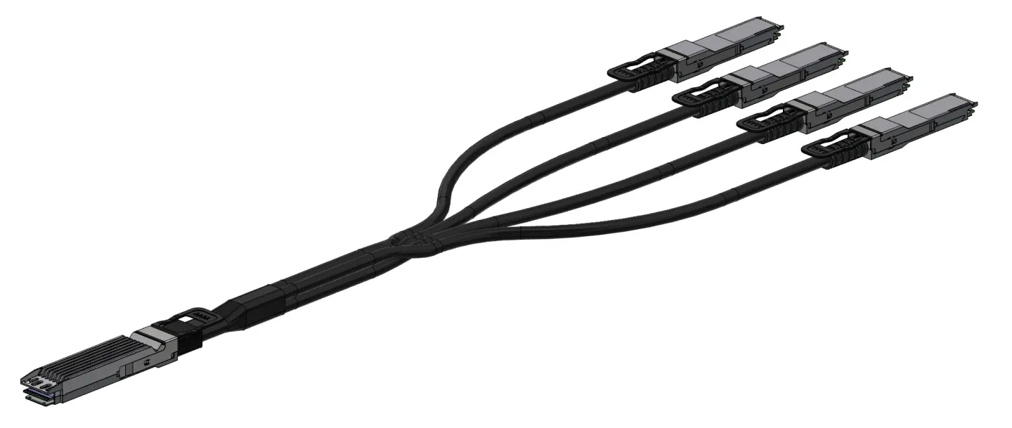 NVIDIA OSFP, 4x QSFP112, 2m -passiivinen kuparinen jakokaapeli, musta