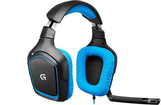 Logitech G430 -pelikuulokkeet mikrofonilla, musta/sininen