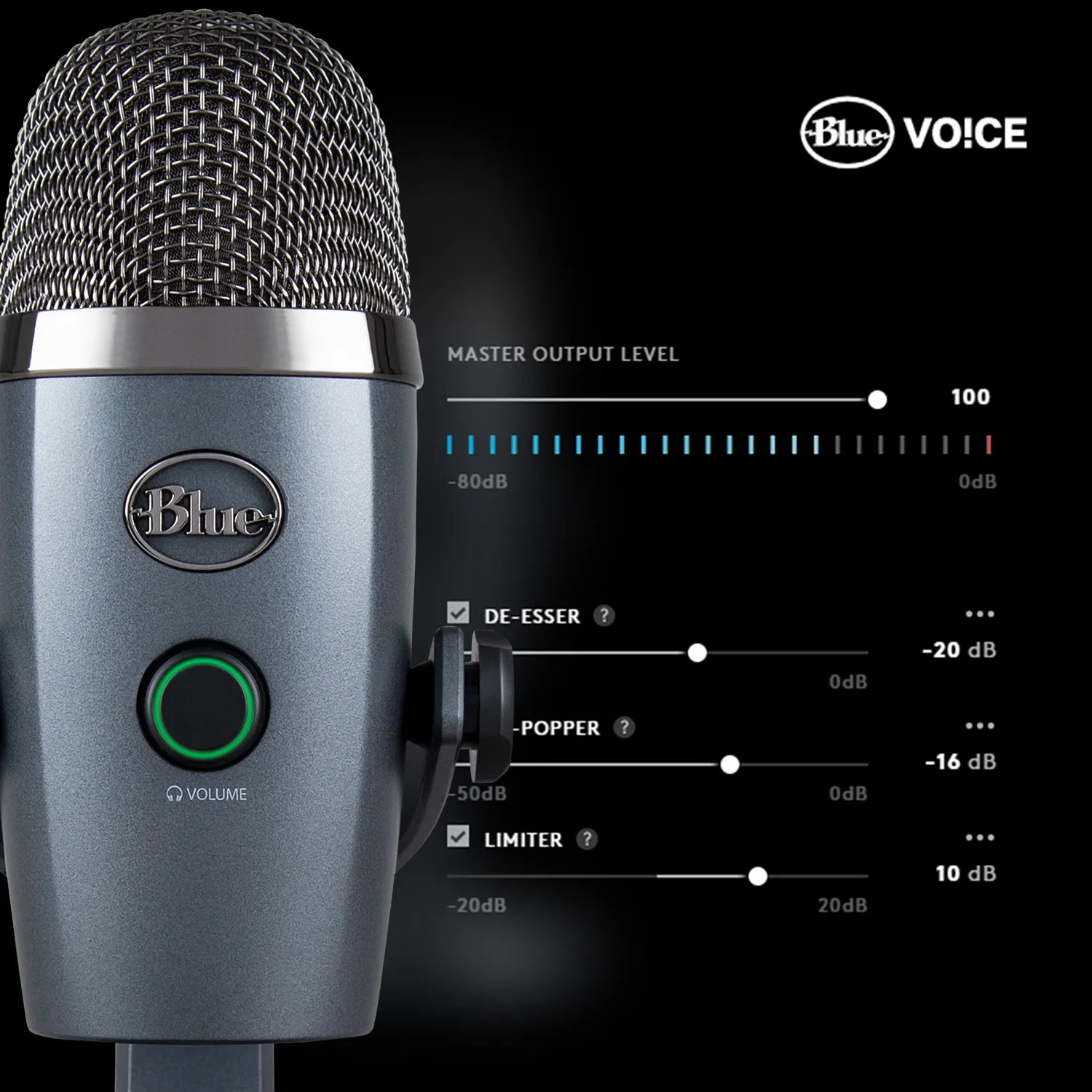 Logitech Blue Yeti Nano USB -mikrofoni, harmaa