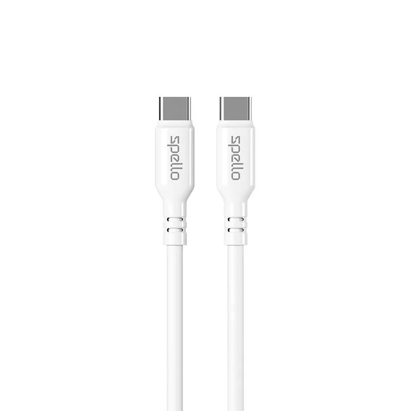 Spello USB-C cable, 60W, 1 m, Grey/White