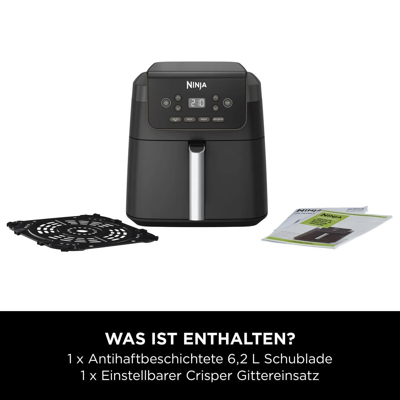 Ninja 50842198, 6,2 l, 2000 W, airfryer, musta