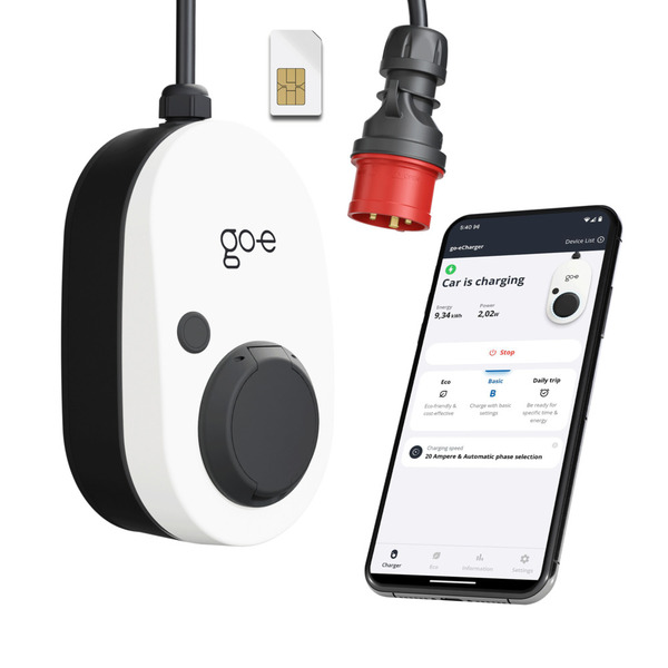 GO-e Charger Gemini flex 2.0 11 kW 3-phase Electric Vehicle Charging Station White