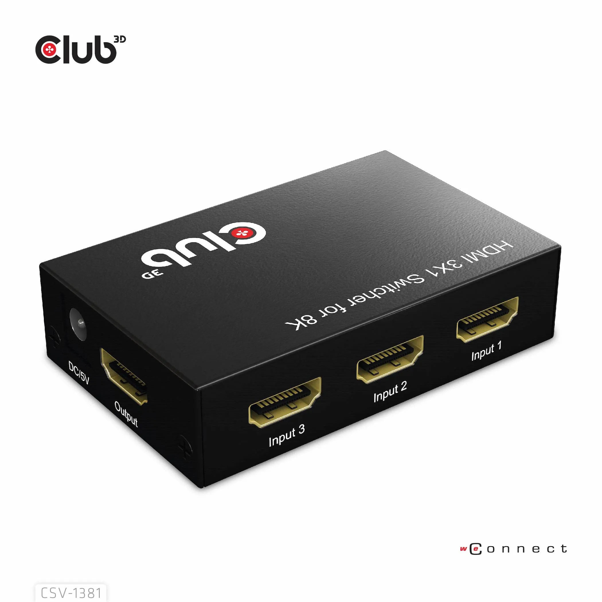 Club 3D 3 - 1 HDMI 8K60Hz/4K120Hz - switch, Svart Club 3D 3 - 1 HDMI 8K60Hz/4K120Hz - switch, Svart