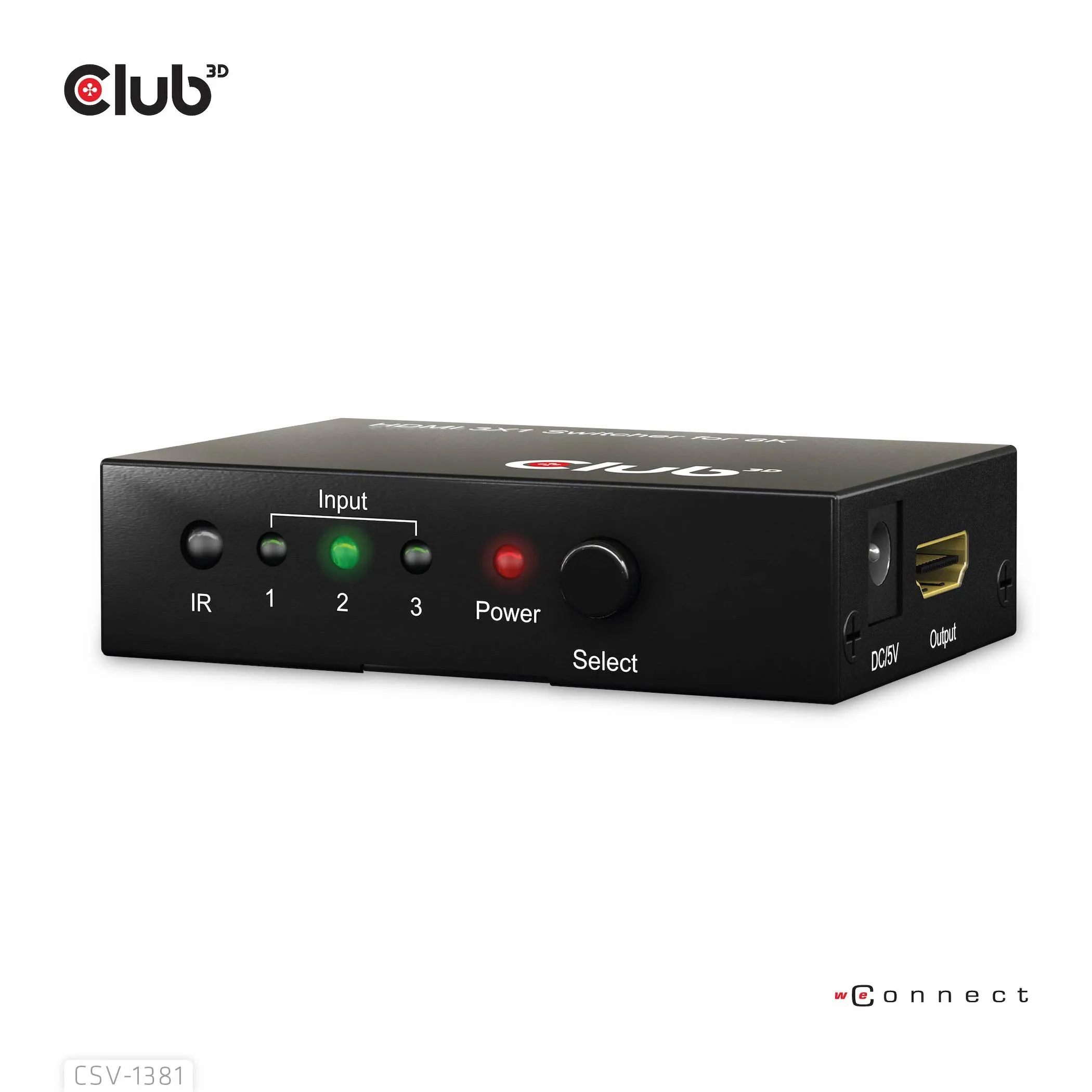 Club 3D 3 - 1 HDMI 8K60Hz/4K120Hz - switch, Svart Club 3D 3 - 1 HDMI 8K60Hz/4K120Hz - switch, Svart