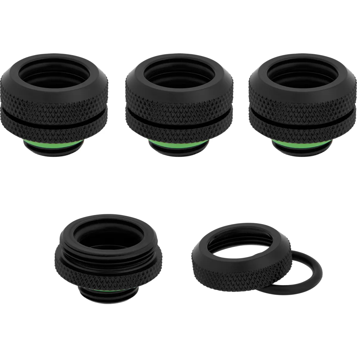 Corsair Fitting (hard tube),XF Hardline 4-pack (14mm OD compression_ black)