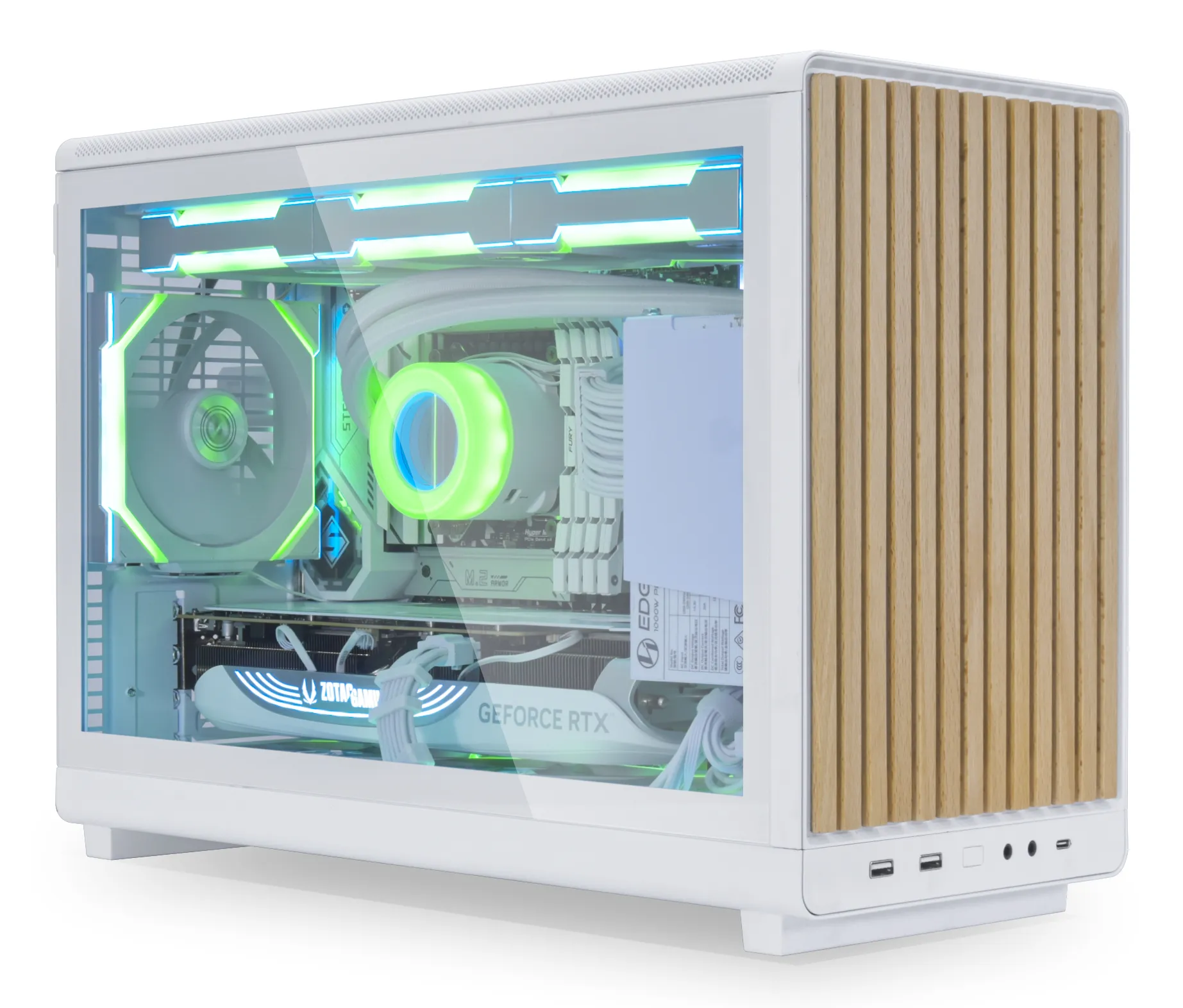 Lian Li A3-mATX Wood Edition Micro-ATX Case with window, White