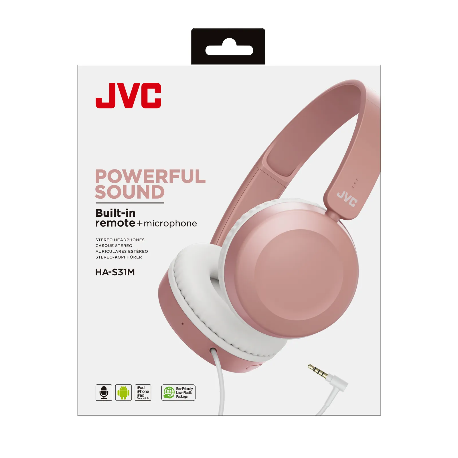 JVC HA-S31M-P-E -kuulokkeet, vaaleanpunainen