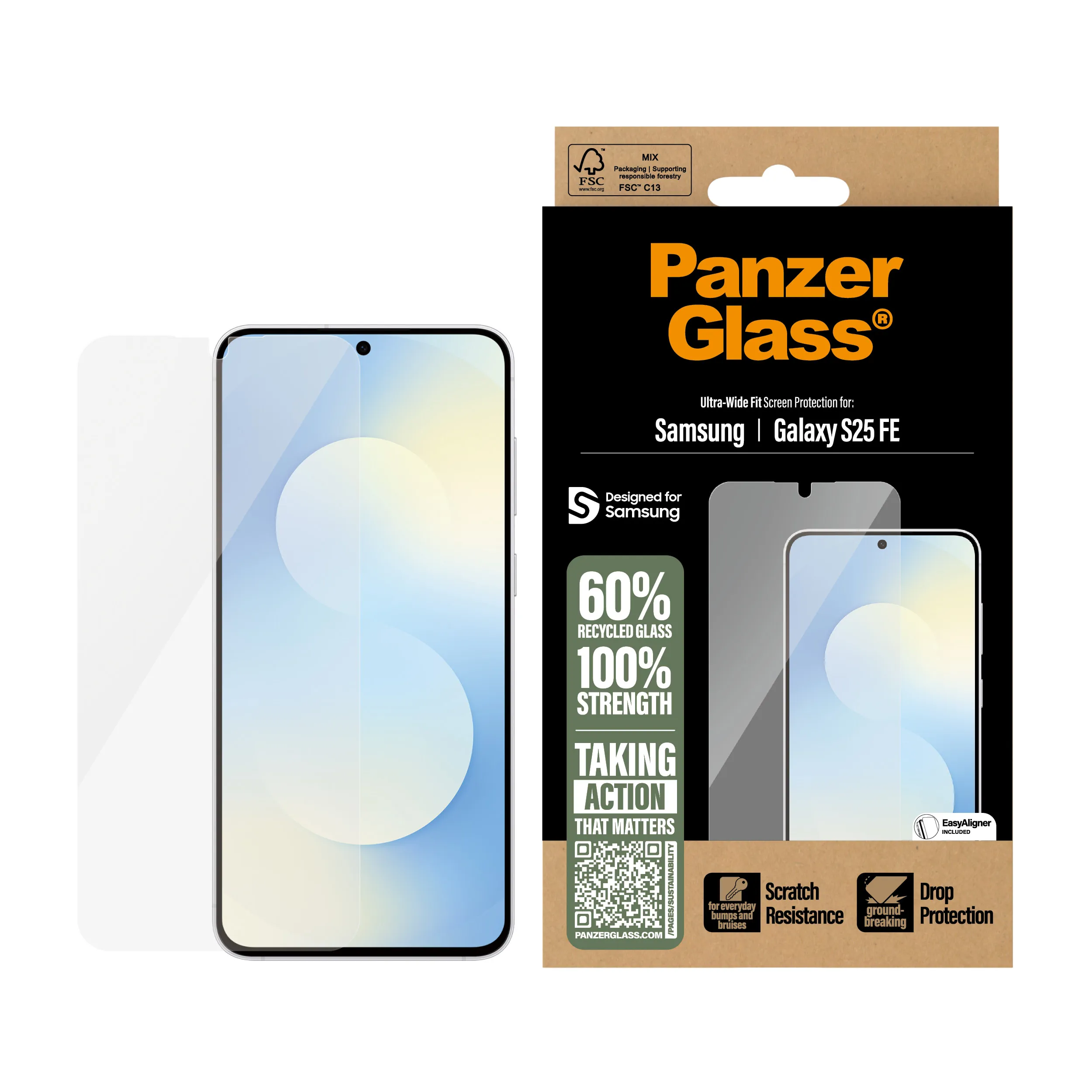 PanzerGlass Ultra-Wide Fit Alignerkit Galaxy S25 FE -panssarilasi