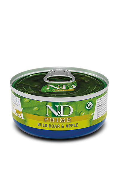 Farmina N&D Prime Boar & Apple, Wet food for cats, Adult, 70g
