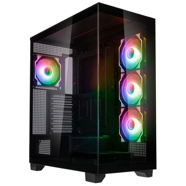 Kolink Unity Arena Midi-Tower Case with window and RGB lighting, Black