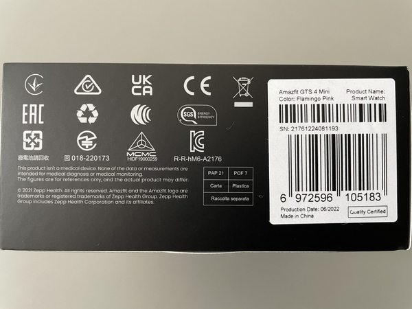 Amazfit GTS 4 mini - smartklocka, Midnight Black