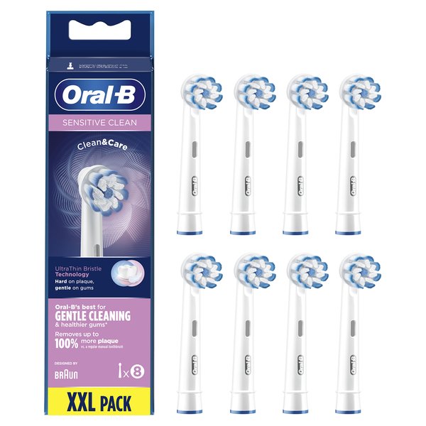 Oral-B Sensitive Clean - borsthuvuden, 8 st
