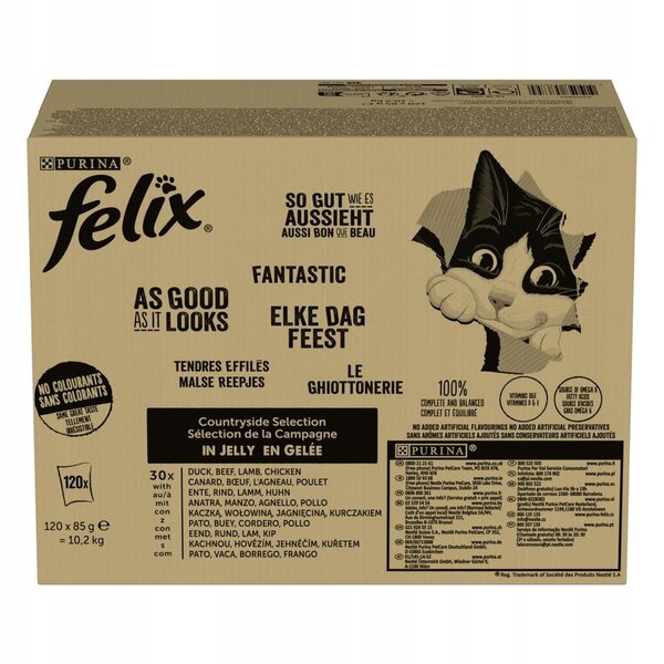 Purina Felix Countryside Selection, Kissan m&auml;rk&auml;ruoka, Adult, 120 x 85 g