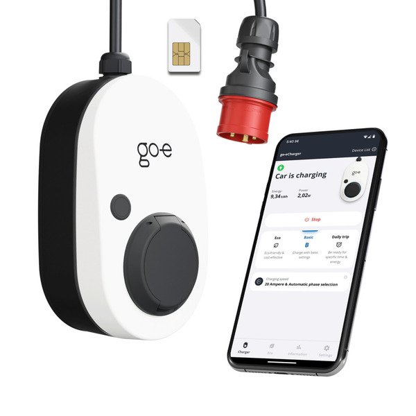 GO-e Charger Gemini flex 2.0 11 kW 3-phase Electric Vehicle Charging Station White