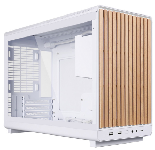 Lian Li A3 Wood -Micro-ATX -kotelo ikkunalla, Valkoinen