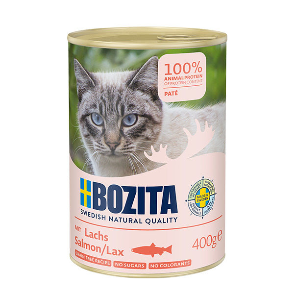 Bozita Pat&eacute; Salmon, Wet food for cats, Adult, Grain Free, 400g