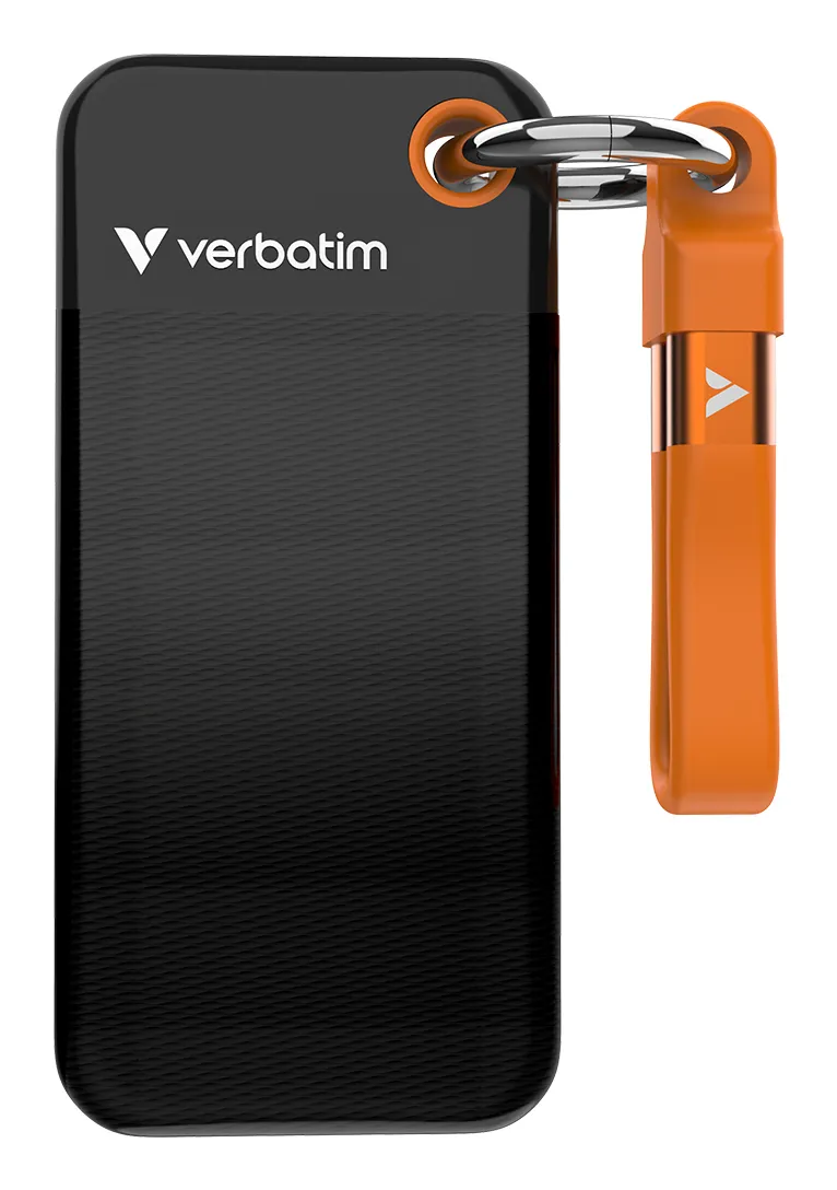 VERBATIM USB 3.2 Gen 2 1TB Pocket SSD, Black/Orange