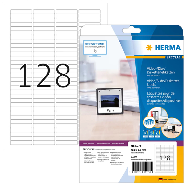 Herma label Special VHS slide 43,2x8,5 (3200)