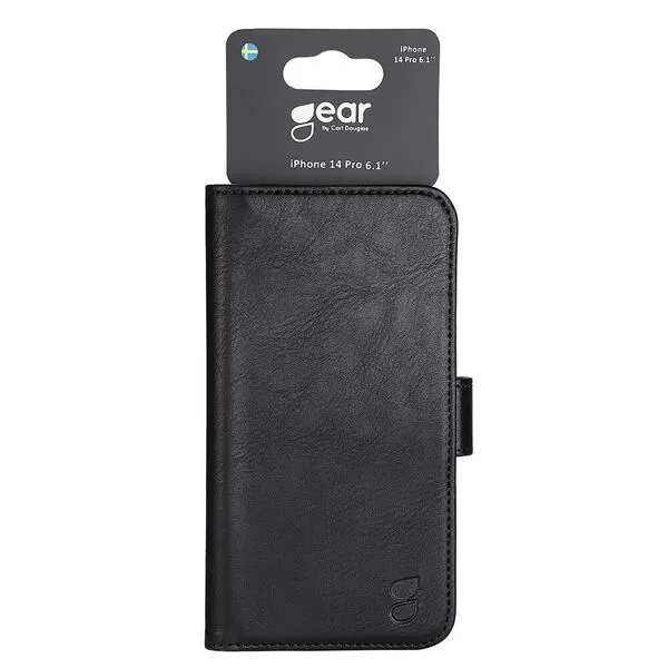 GEAR Wallet, iPhone 14 Pro -lompakkokotelo, Musta