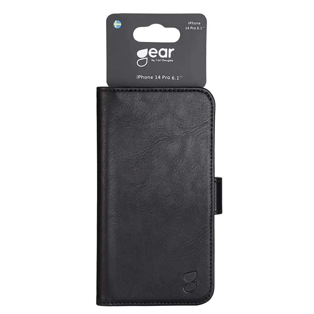 GEAR Wallet, iPhone 14 Pro -lompakkokotelo, Musta