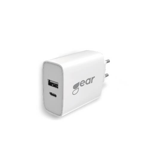 GEAR Charger 220V 1xUSB-C PD 20W White