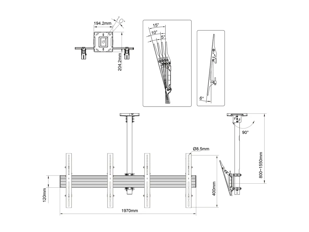 M Menu Board Mount Pro MBC2X1U