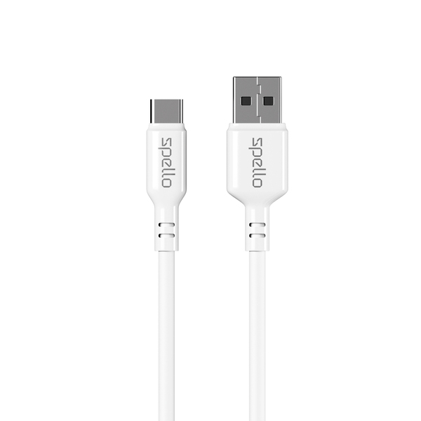Spello USB-C to USB-A cable, 18W, 1.2 m, White