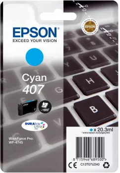 Epson 407 XL bl&auml;ckpatron, 38.1 ml, cyan