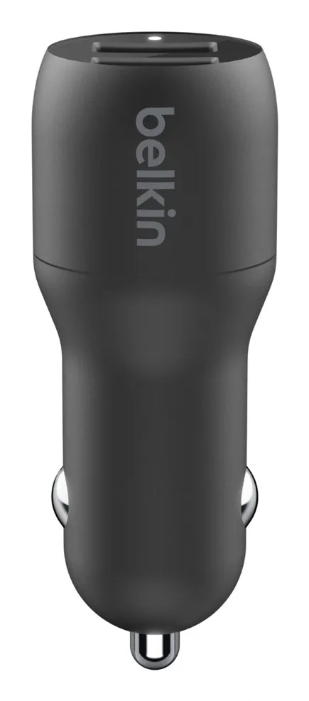 Dual USB-A Car Charger w/1M PVC A-C 24W
