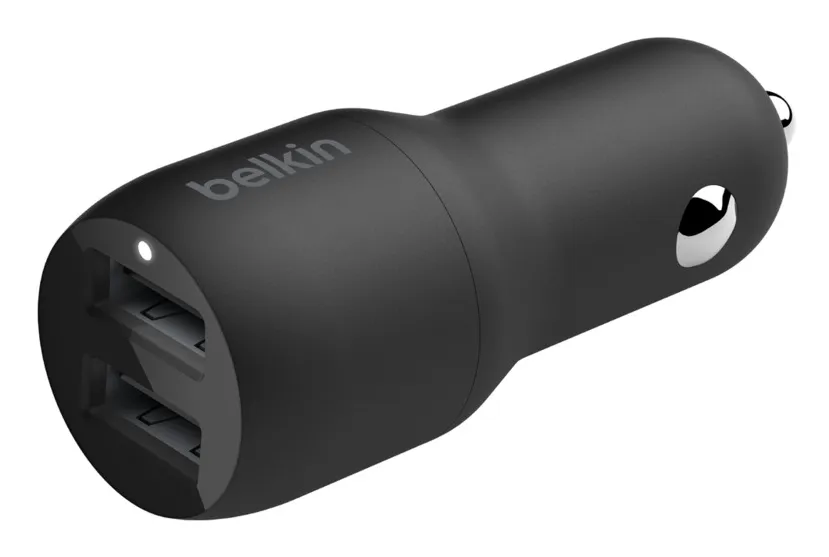 Dual USB-A Car Charger w/1M PVC A-C 24W