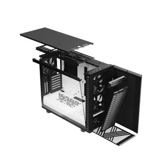 Fractal Design Define 7 - Mid Tower chassi med f&ouml;nster, Black/White / Clear Tint