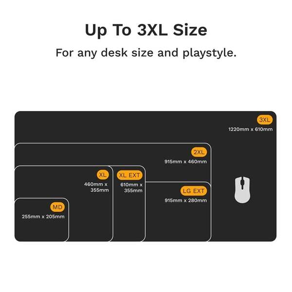 Glorious GMP 2 Edgeless Cloth XXL gaming musmatta, 915x460 mm, svart