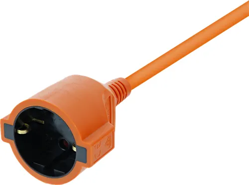 Deltaco extension cable, indoor-use, grounded, IP20, 20m, Orange
