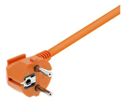 Deltaco extension cable, indoor-use, grounded, IP20, 20m, Orange
