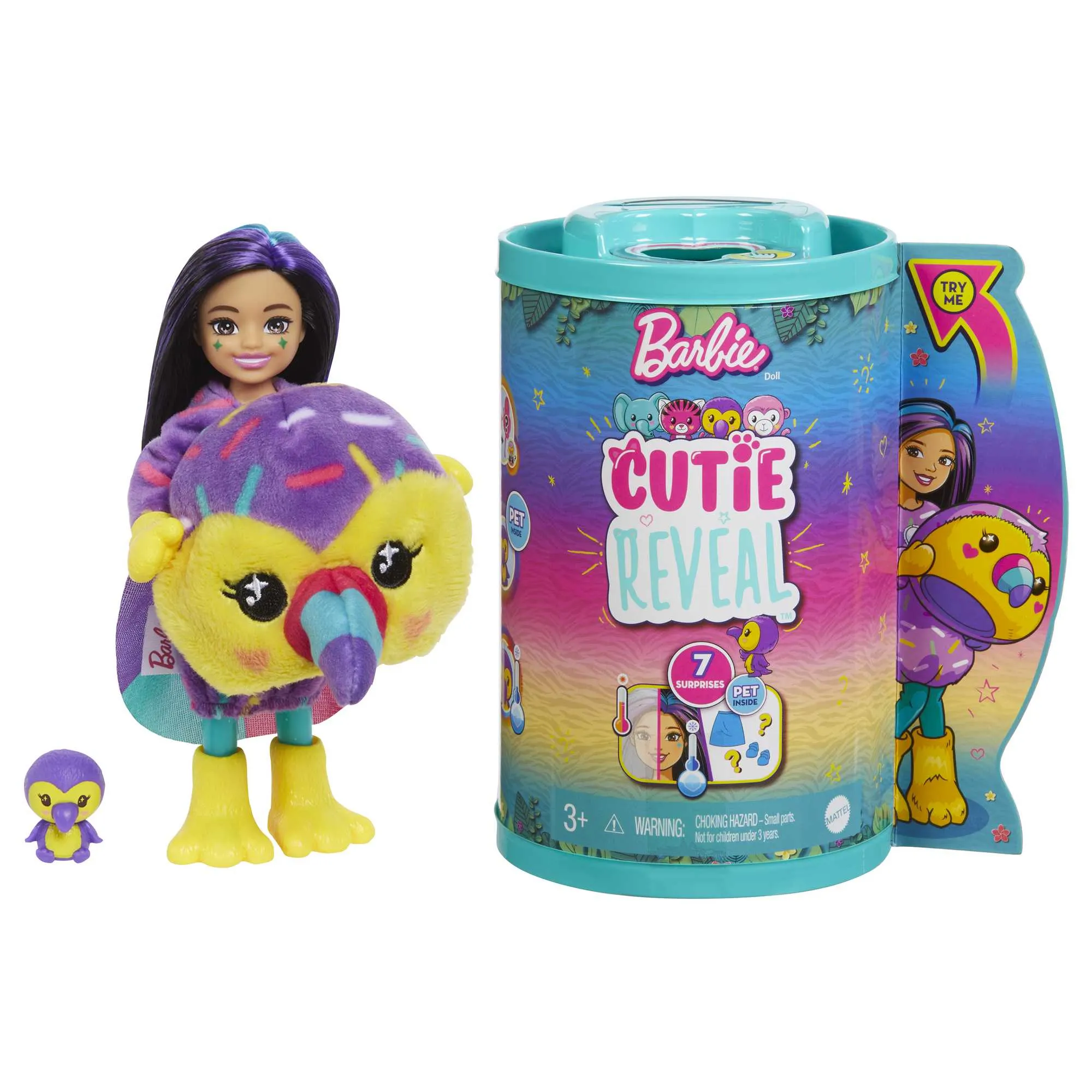 Mattel Barbie Cutie Reveal Chelsea Jungle Series Toucan Doll