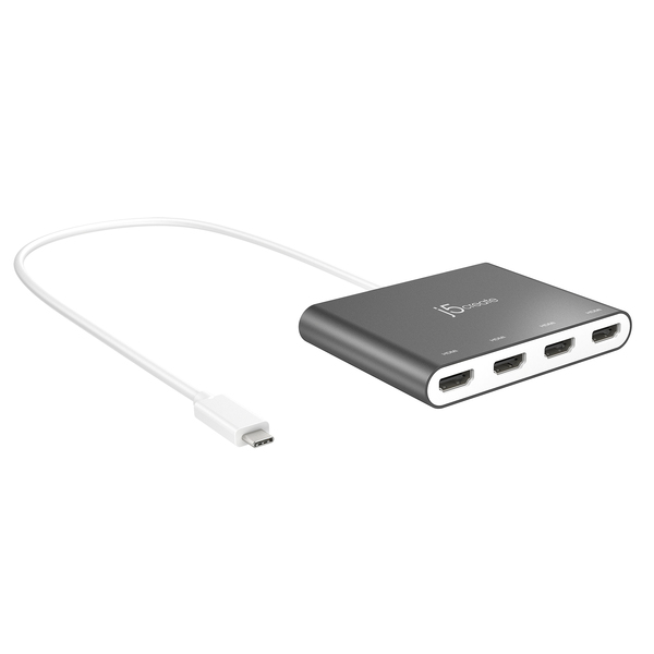 J5 Create USB-C TO 4 PORT HDMI MULTI - MONITOR ADAPTER - adapter, Grey