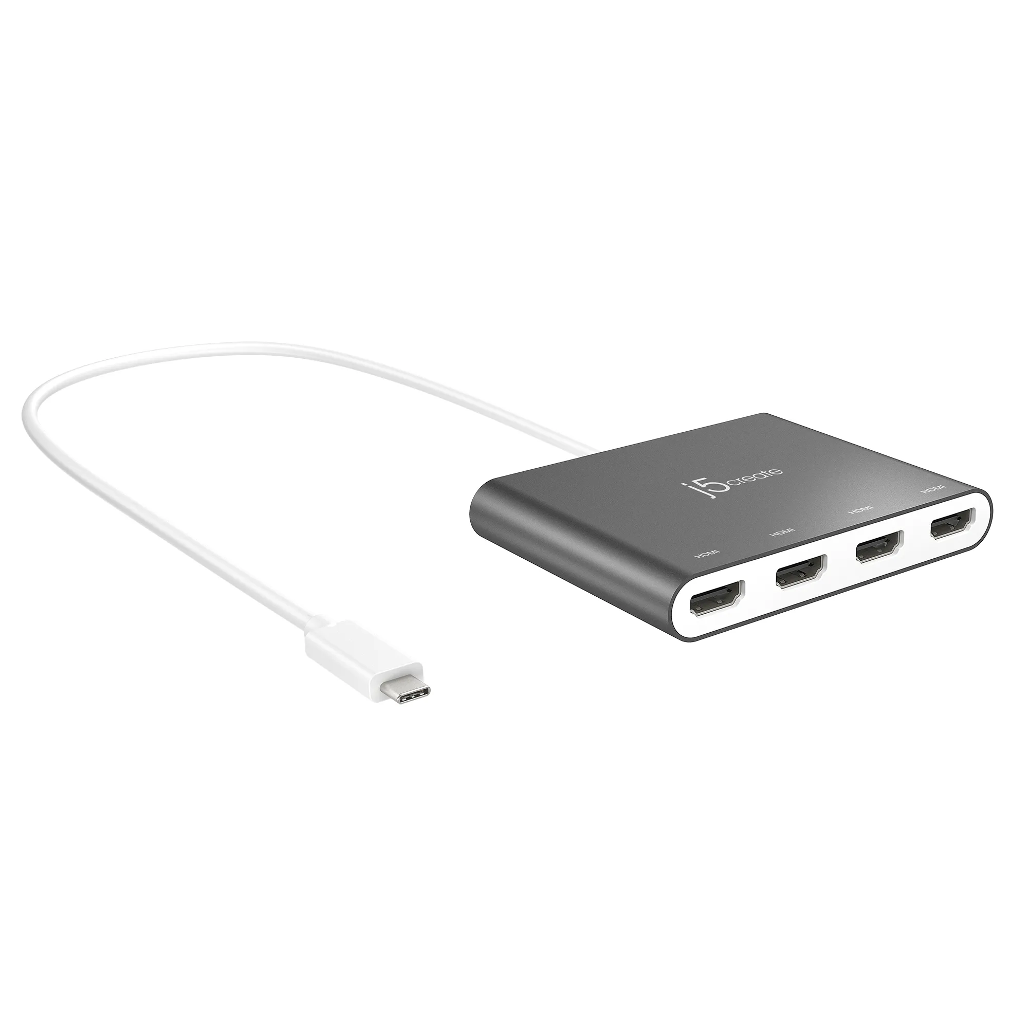 J5 Create USB-C TO 4 PORT HDMI MULTI - MONITOR ADAPTER - adapter, Grey
