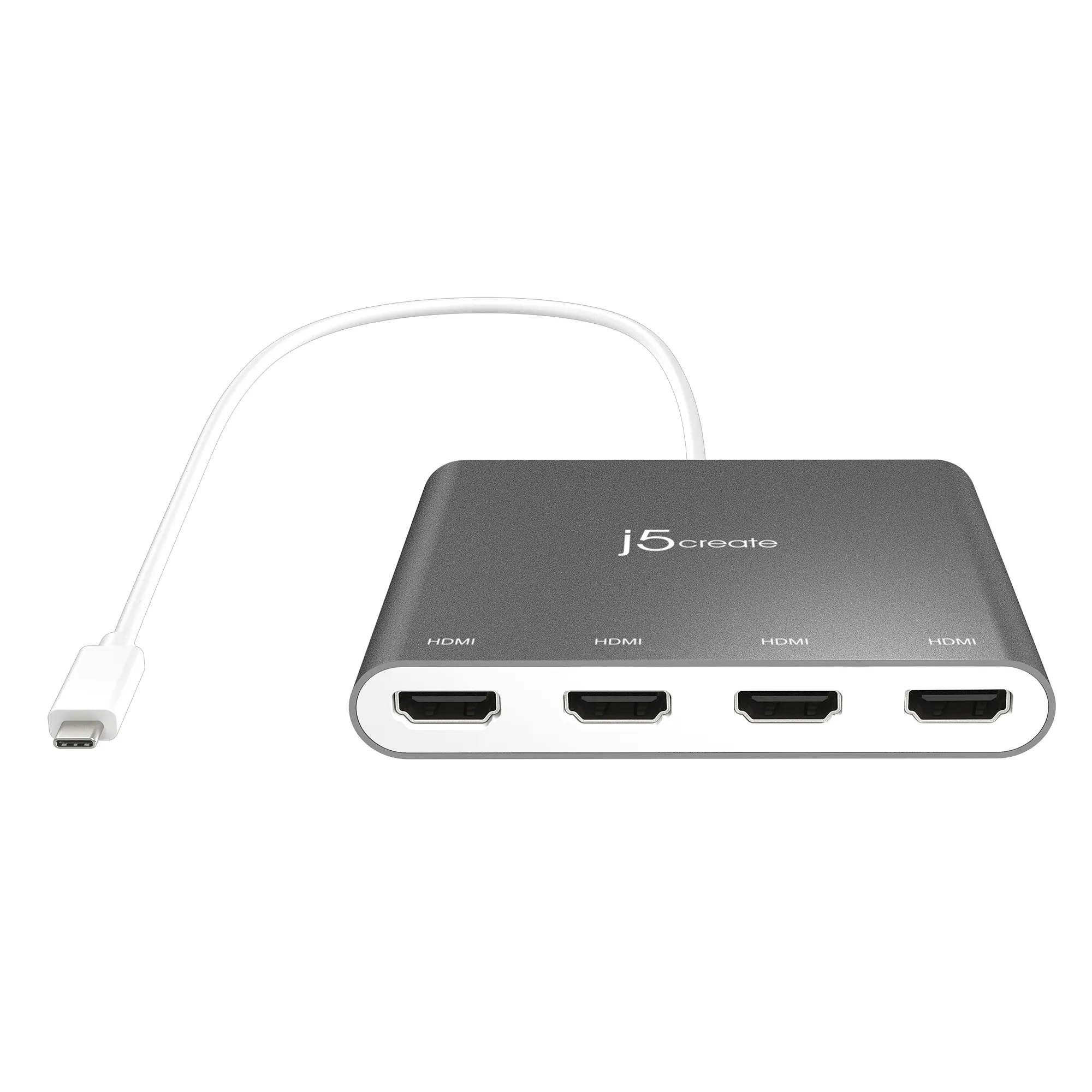 J5 Create USB-C TO 4 PORT HDMI MULTI - MONITOR ADAPTER - adapter, Grey