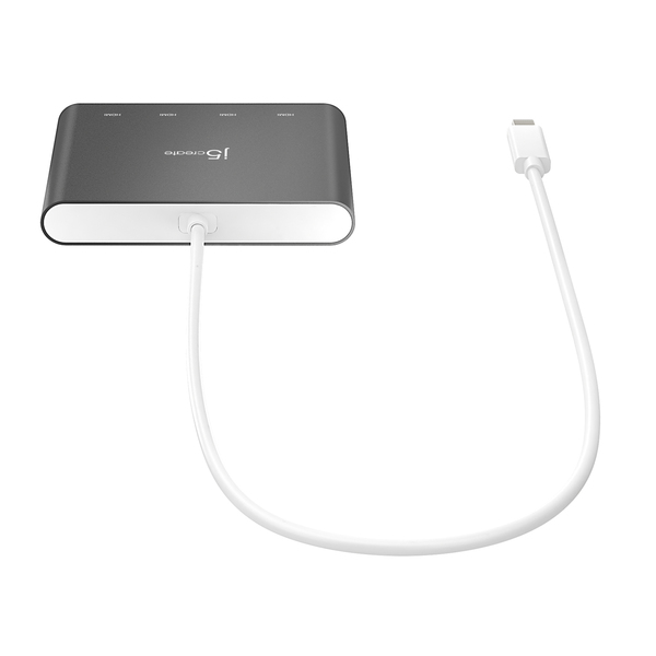 J5 Create USB-C TO 4 PORT HDMI MULTI - MONITOR ADAPTER - adapter, Grey