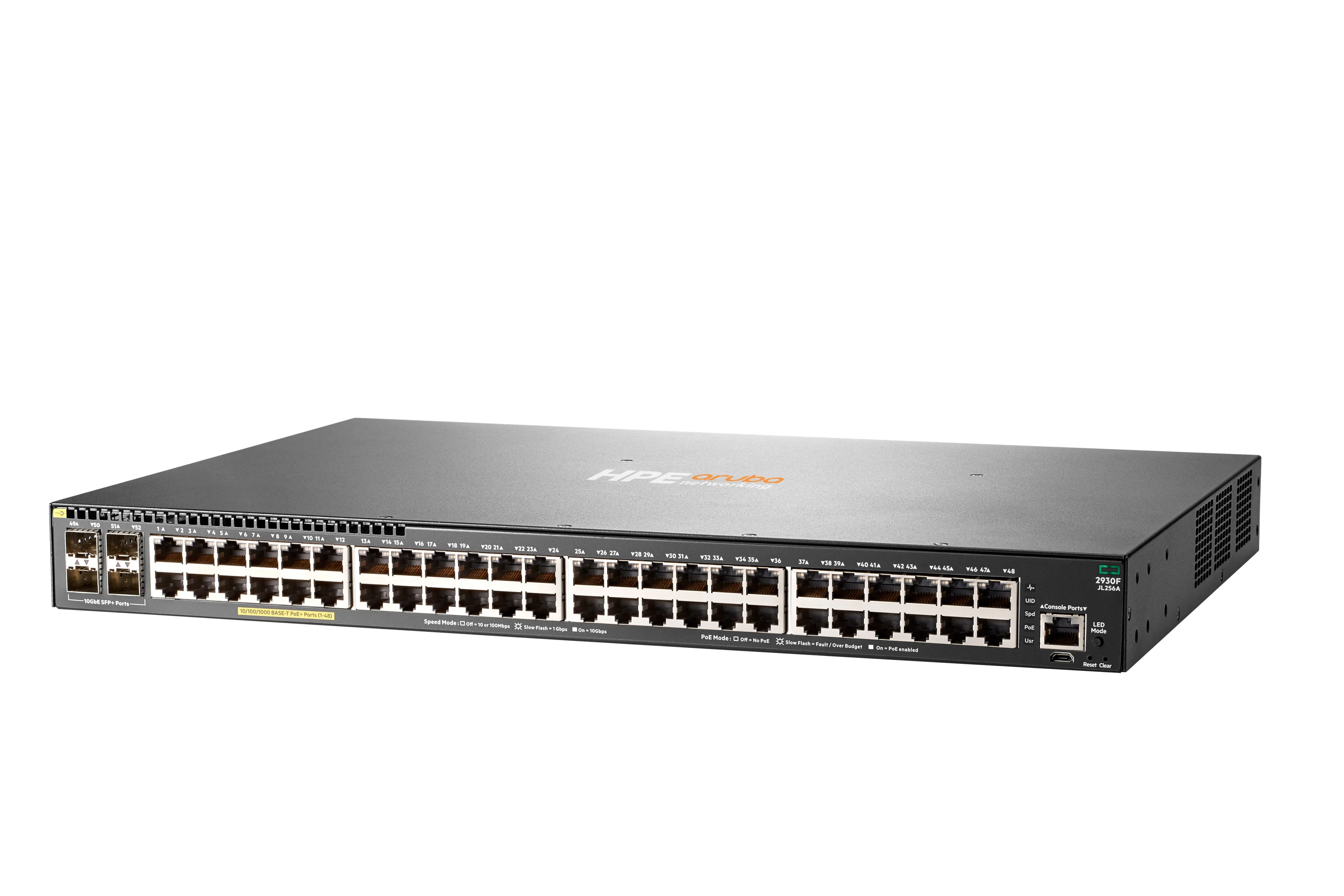 Aruba 2930F 48G PoE+ 4SFP+ - Kytkin - L3 - Hallinnoitu - 48 x 10/100/1000 (PoE+) + 4 x 1 Gigabit / 10 Gigabit SFP+ (uplink) - r&auml;kkiin asennettava - PoE+