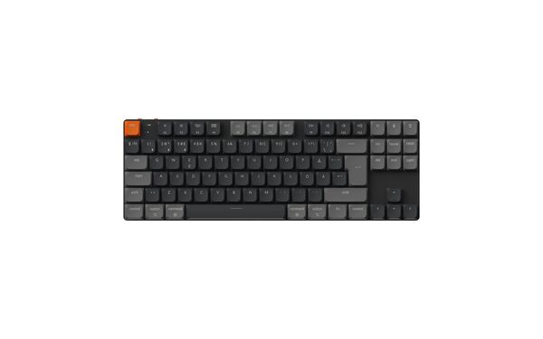 Keychron K1 Version 6 QMK Wireless Mechanical Keyboard, Keychron Low Profile 2.0 Red, Black