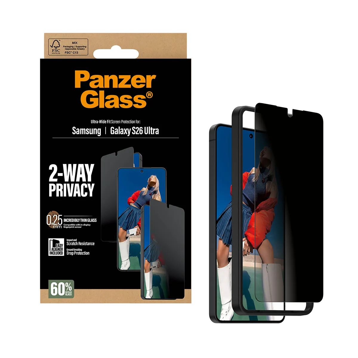 PanzerGlass Ultra-Wide Fit Alignerkit Galaxy S26 Ultra - Screen Protector, Privacy