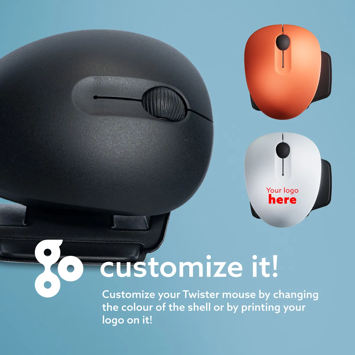 R-Go Twister Ambidexter Mouse (165-185mm), Wireless