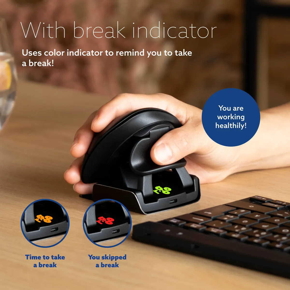 R-Go Twister Ambidexter Mouse (165-185mm), Wireless