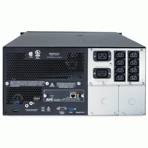 APC Smart-UPS  5000VA / 4000W  19&quot; Rack Mount 5U 230V Line-Interactive. Varak&auml;yntiaika t&auml;ydell&auml; kuormalla 9,4 min ja 50% kuormalla 26 min. L&auml;ht&ouml;liitynn&auml;t 8x IEC